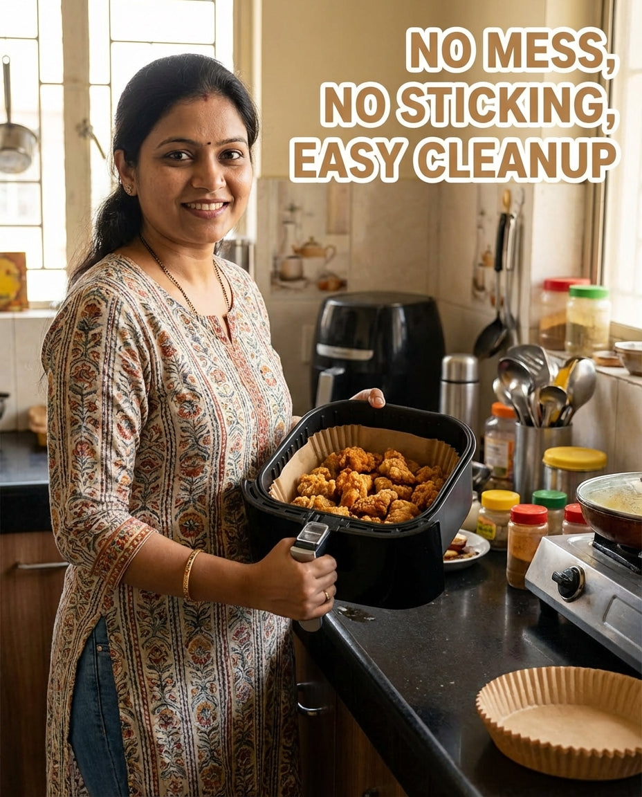 Air Fryer & Oven Paper Liners Food grade – Oil-Proof Disposable Parchment Sheets