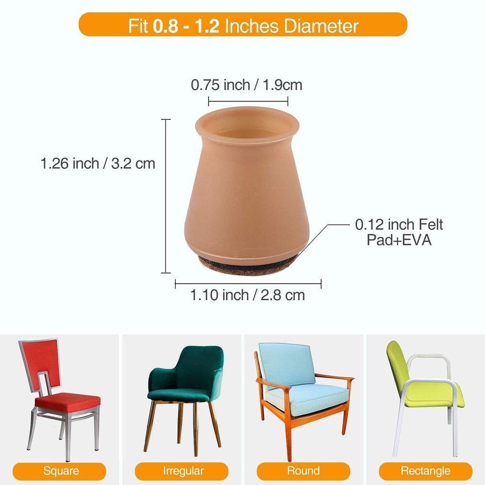 Leg Caps for Furniture- Easy movement & No more floor scratches