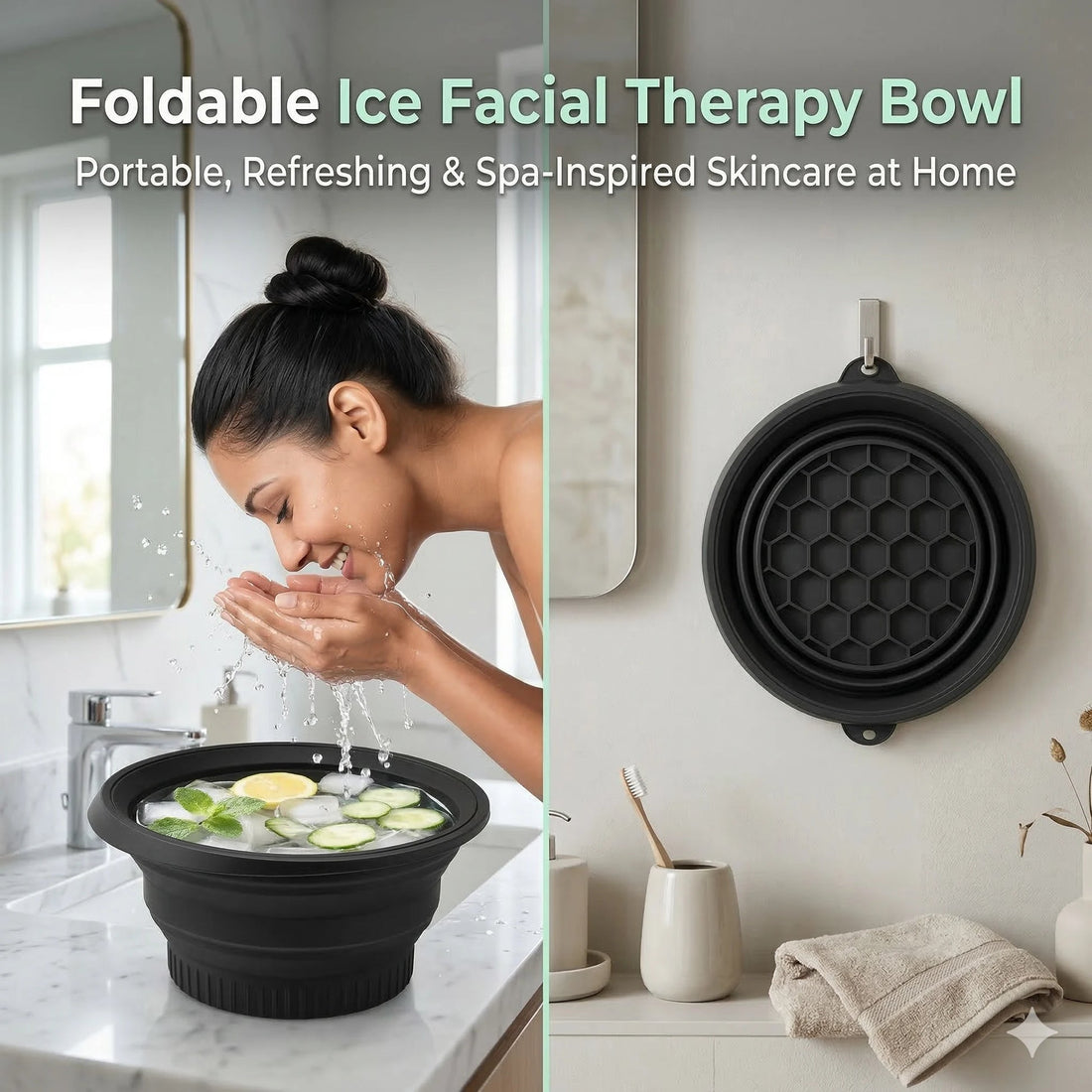Ice Facial Bowl  Built-In Tray  Smooth, Firm & Glow