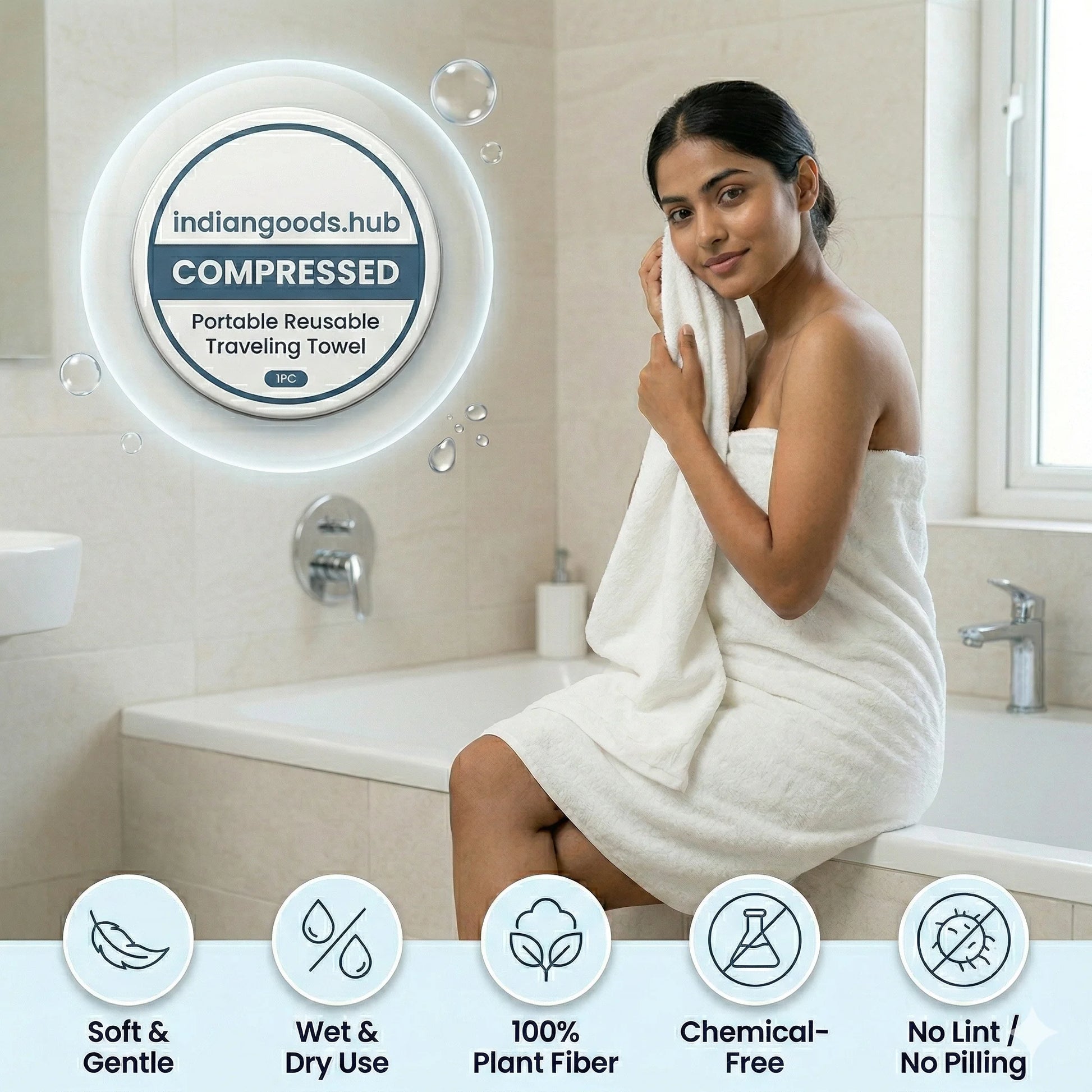 Cotton Towels  Disposable & Skin-Safe  Perfect for Trips & Outdoors