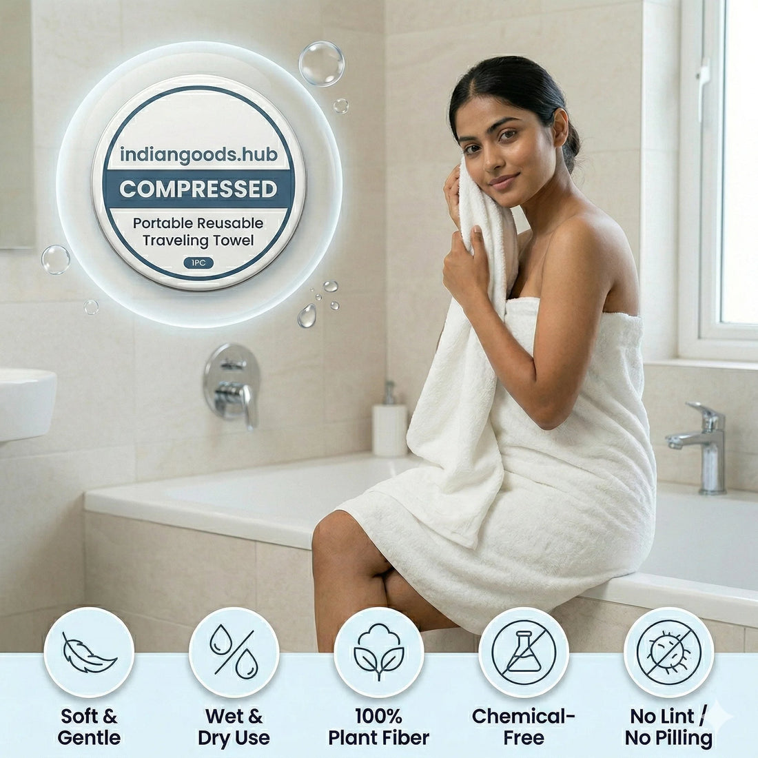 Cotton Towels  Disposable & Skin-Safe  Perfect for Trips & Outdoors