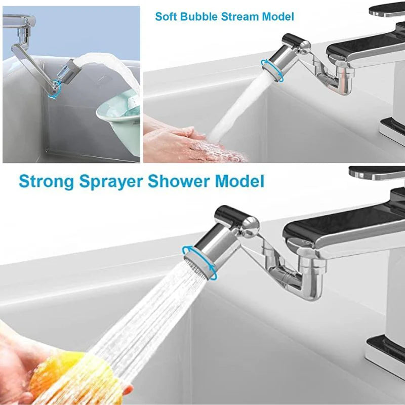 AquaFlex 1080° Swivel Faucet Extender with Dual Spray Mode
