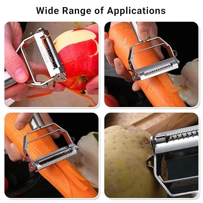 3 in 1 Stainless Peeler | Sharp Blades, Anti-Rust | For Quick, Clean Prep