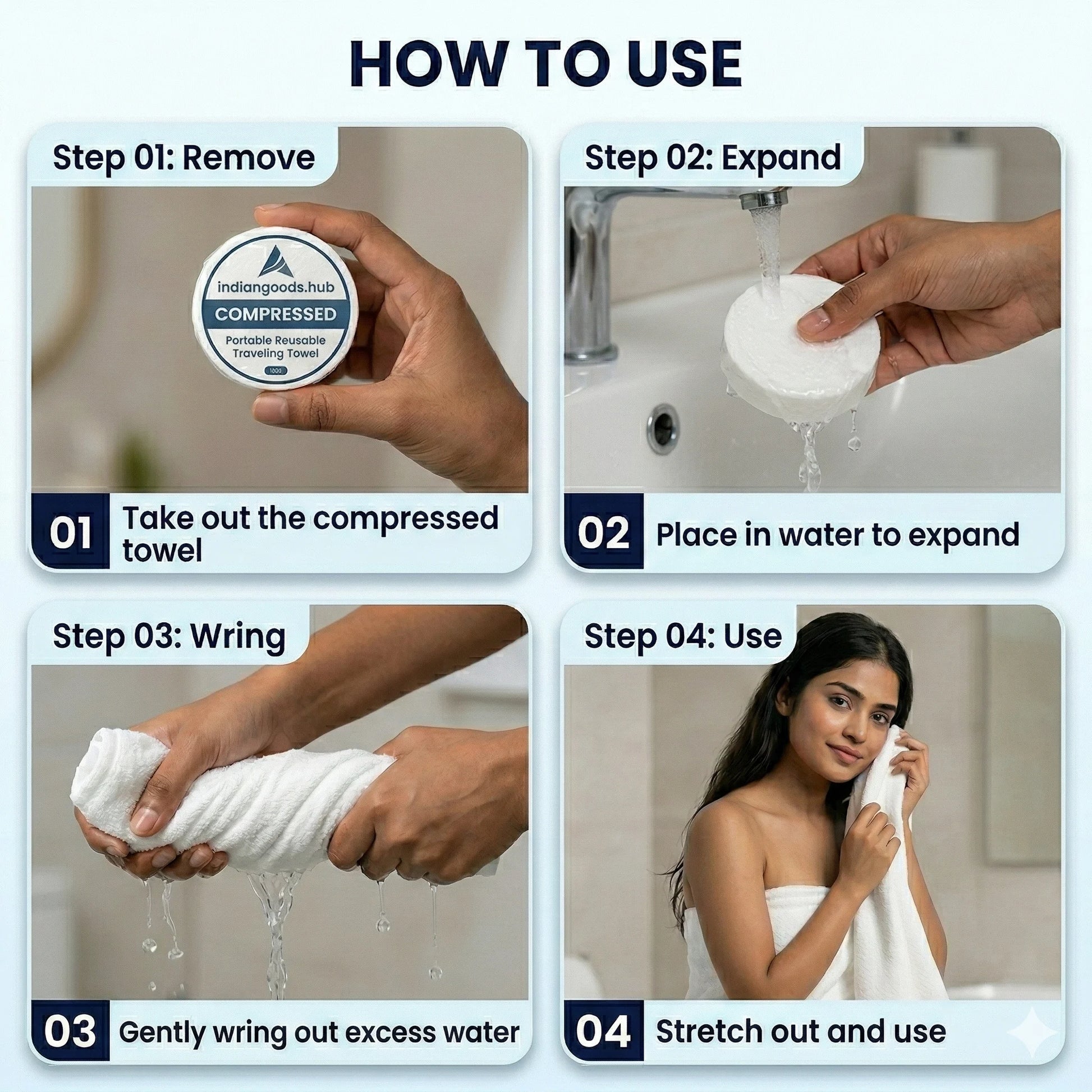 Cotton Towels  Disposable & Skin-Safe  Perfect for Trips & Outdoors