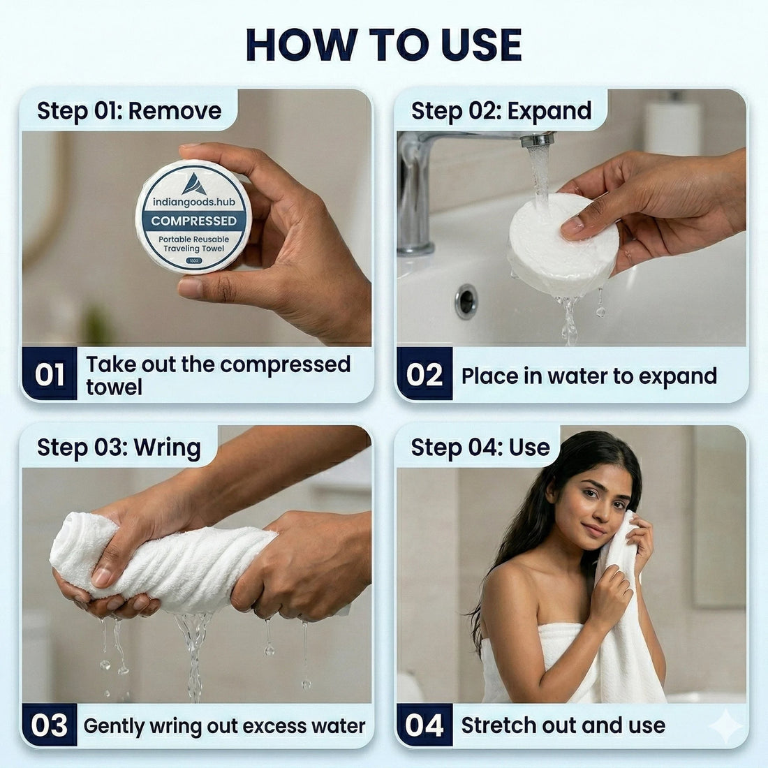 Cotton Towels  Disposable & Skin-Safe  Perfect for Trips & Outdoors