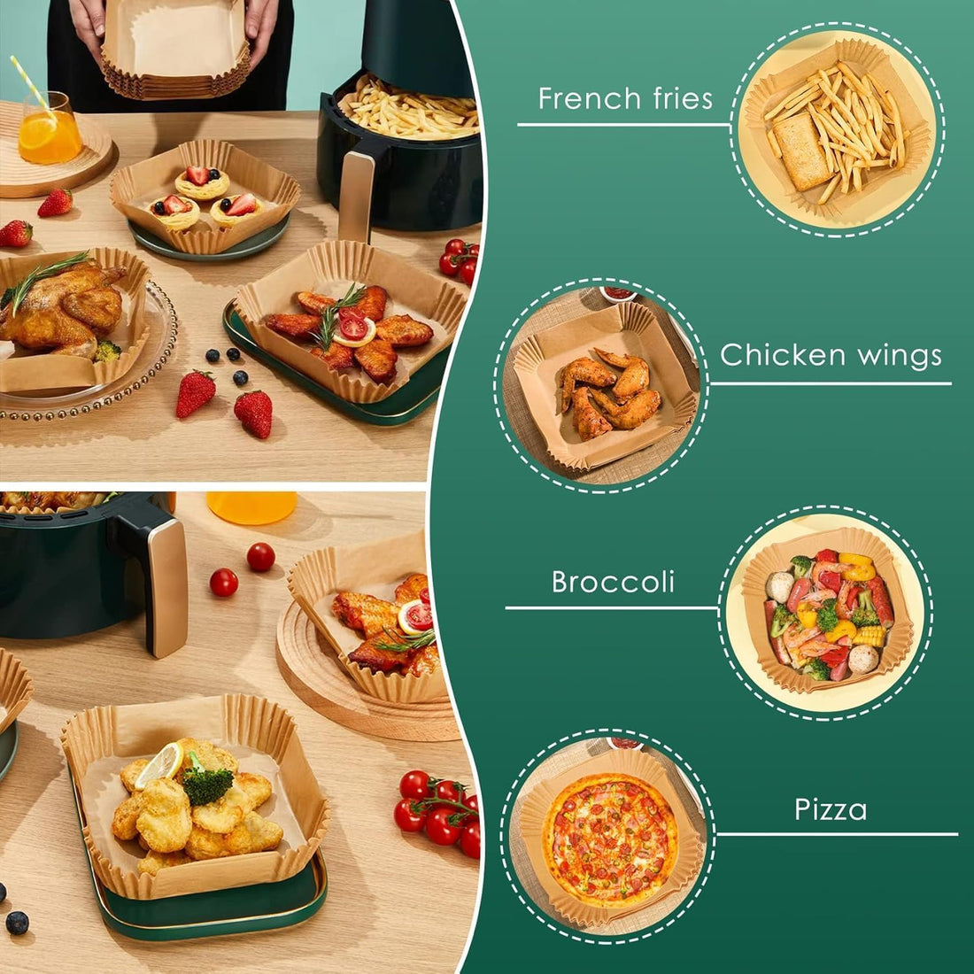 Air Fryer & Oven Paper Liners Food grade – Oil-Proof Disposable Parchment Sheets