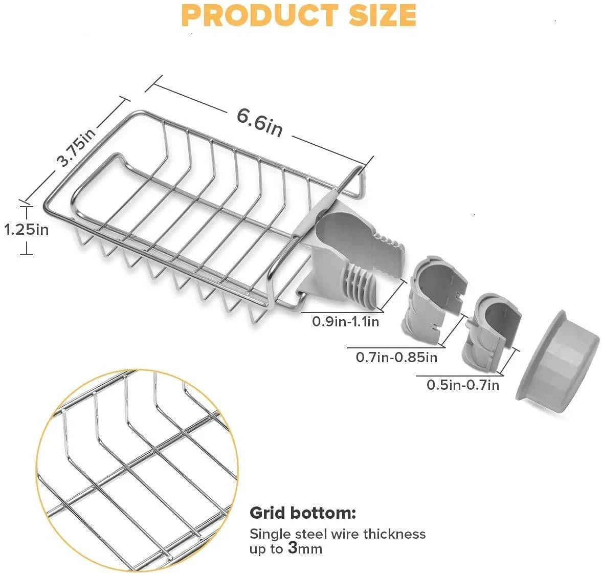Kitchen Steel Sink Organizer