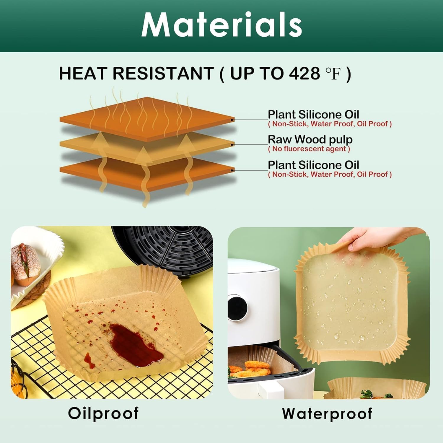 Air Fryer & Oven Paper Liners Food grade – Oil-Proof Disposable Parchment Sheets
