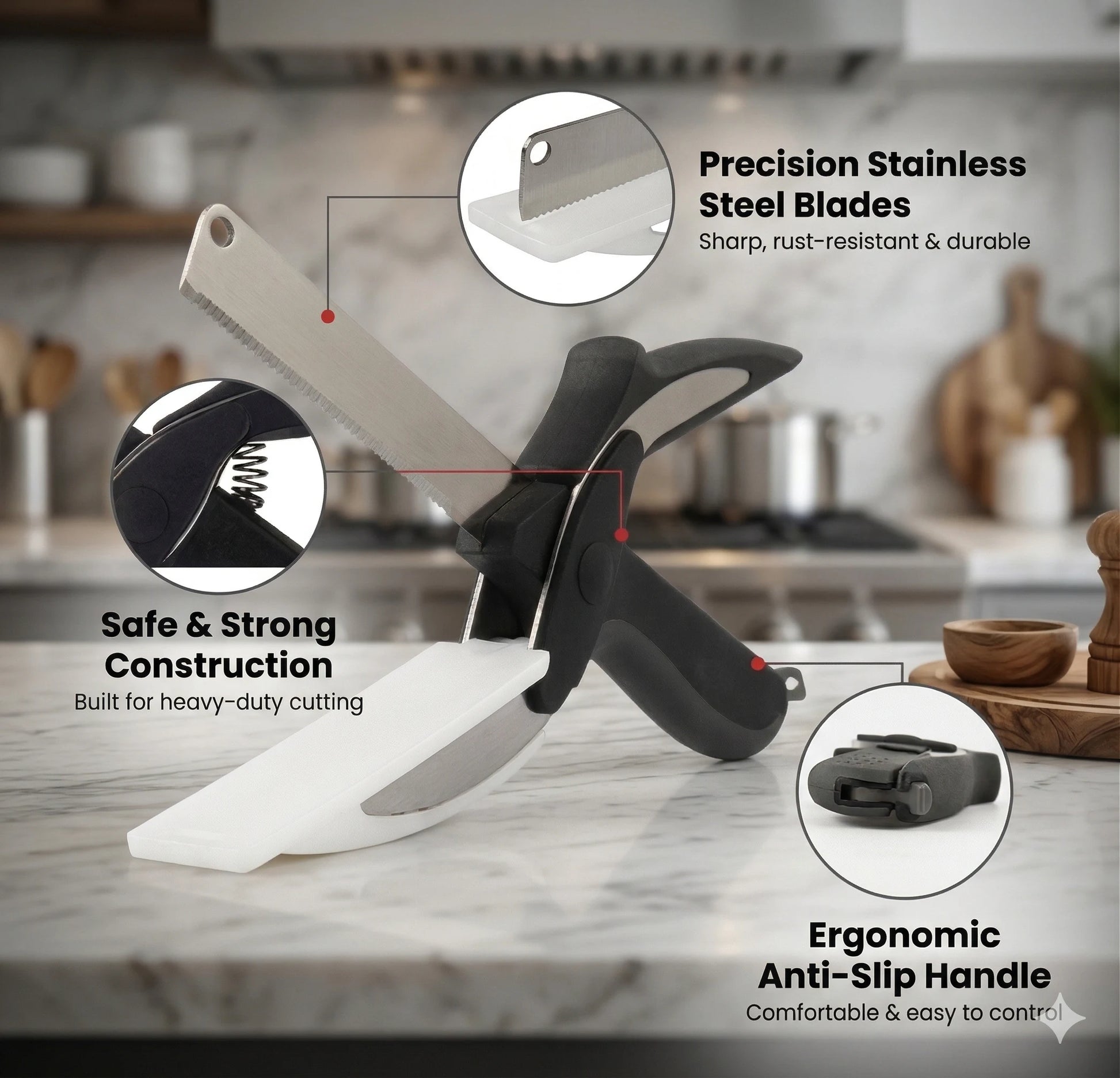 Stainless Chopper  Easy Pull Mechanism  Fast Effortless Chopping