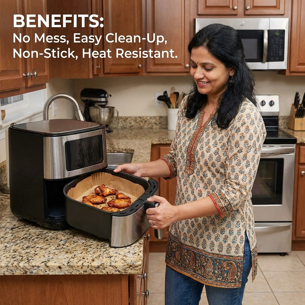 Air Fryer & Oven Paper Liners Food grade – Oil-Proof Disposable Parchment Sheets