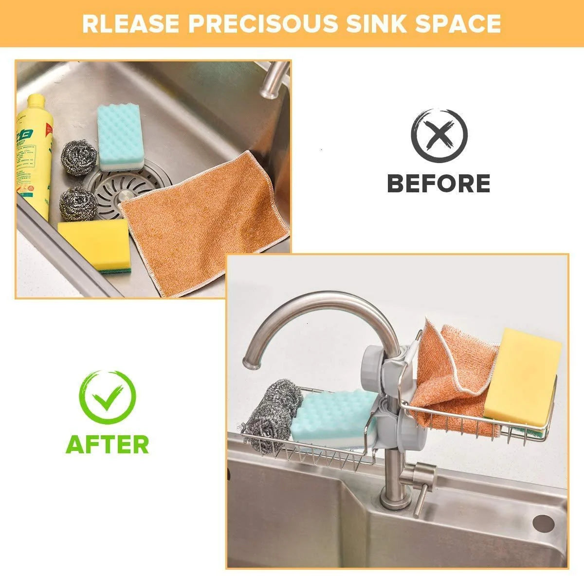 Kitchen Steel Sink Organizer