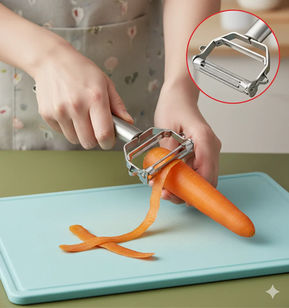 3 in 1 Stainless Peeler | Sharp Blades, Anti-Rust | For Quick, Clean Prep