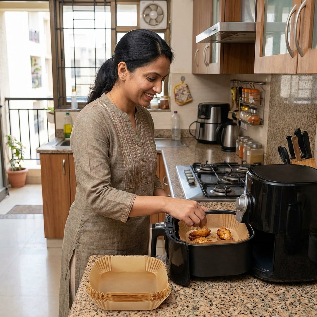 Air Fryer & Oven Paper Liners Food grade – Oil-Proof Disposable Parchment Sheets